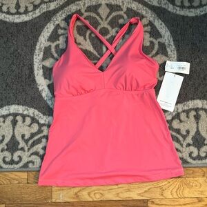 Athleta, S D-DD Plunge Tankini NWT , removable pads, ties in the back to fit